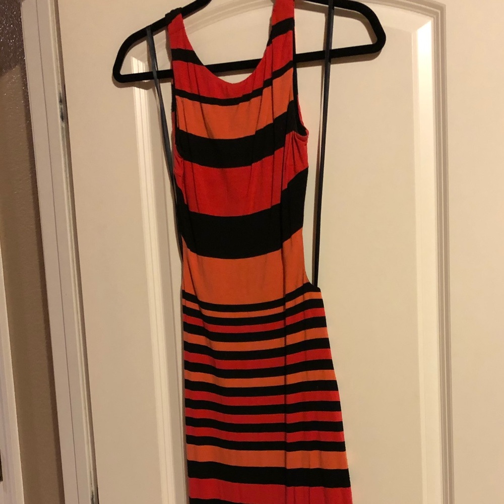 bebe Striped maxi dress